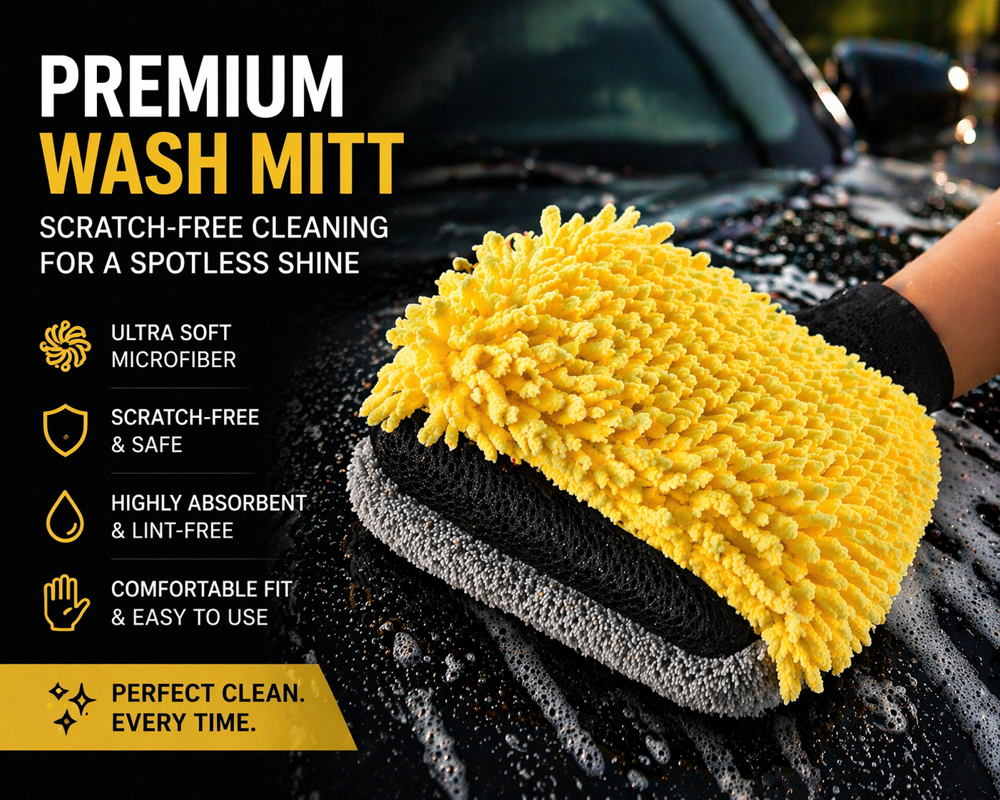Detailous™ Premium Wash Mitt – Scratch-Free Car Cleaning