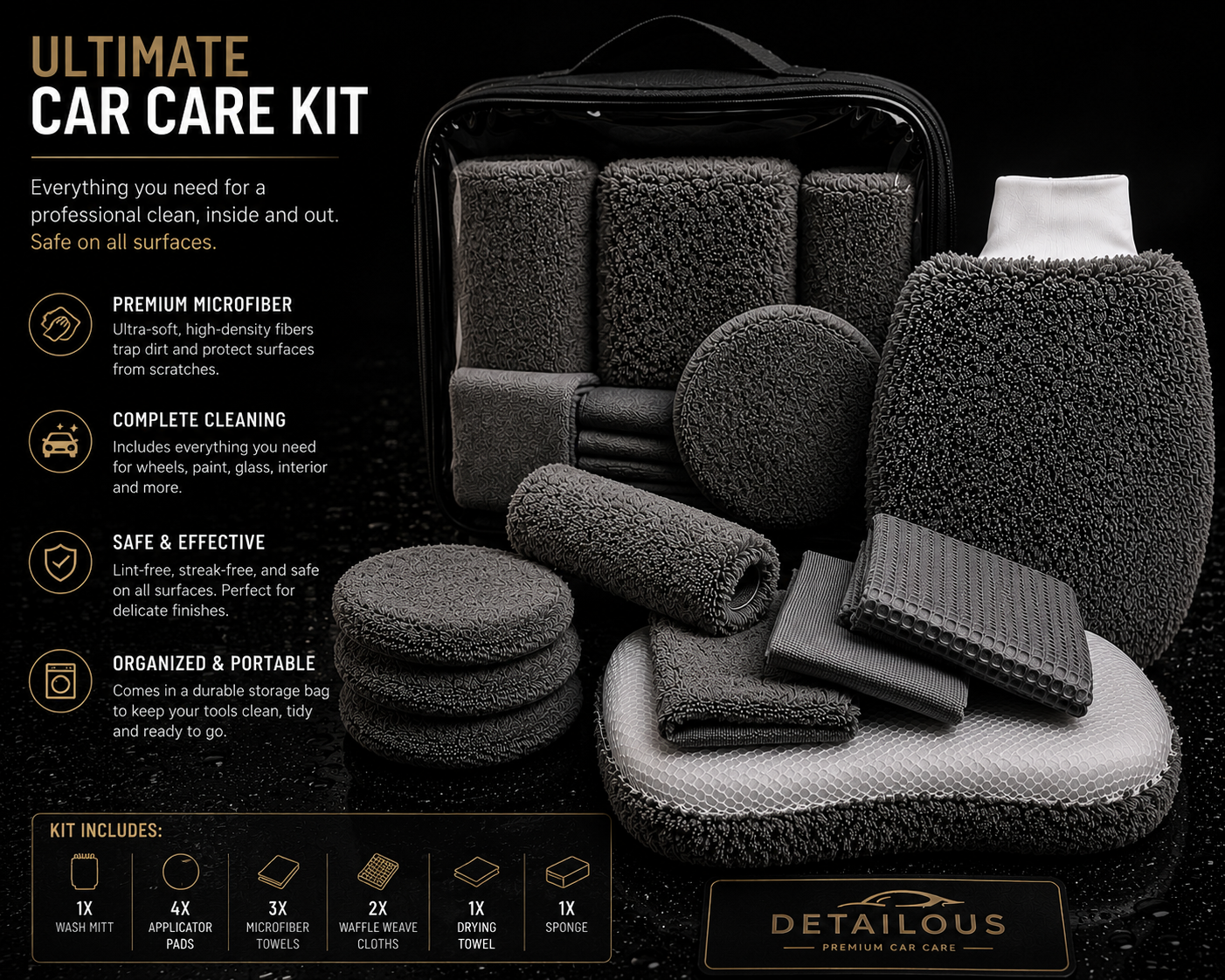 Detailous™ Ultimate Car Care Kit – Premium 11PCS Detailing Set